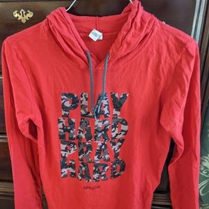 Red Hoodie Play Hard Pray Hard